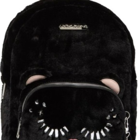 Betsey Johnson FUZZY FUR CAT BACKPACK - Picture 2 of 8